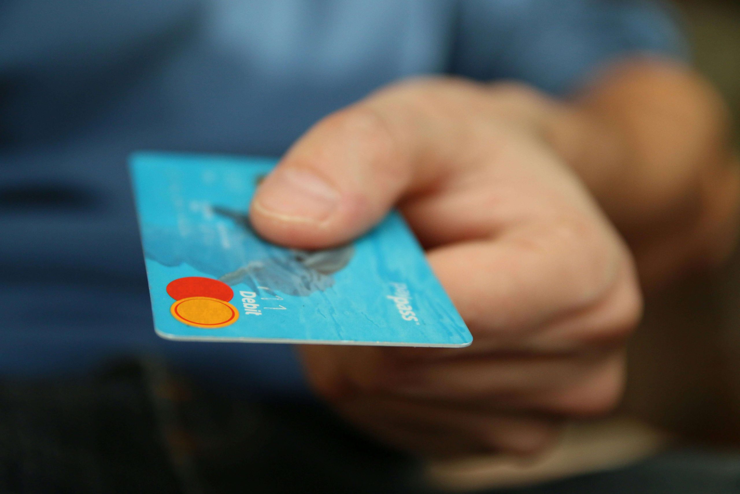 image of a debit card close up